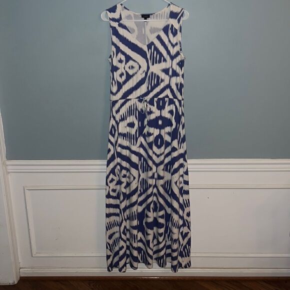 Talbots Women’s M New beautiful blue and white sleeveless maxi dress - Picture 12 of 12